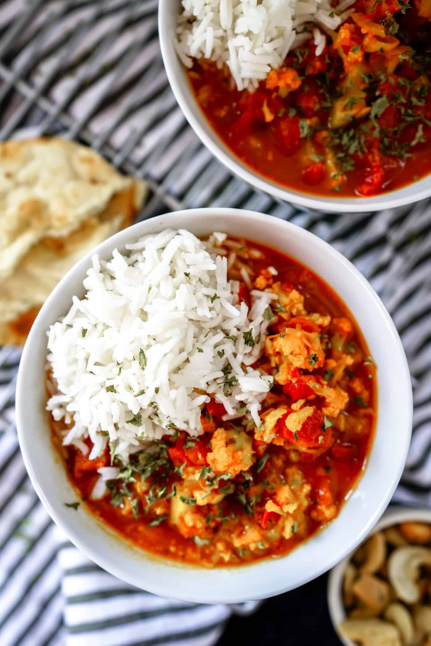 A Lily Love Affair shares a cauliflower tikka masala recipe made in the Instant Pot. Served over basmati rice